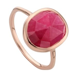Monica Vinader Siren Gemstone Medium Ring Feminine Bling NYE Women 8 Pink Quartz